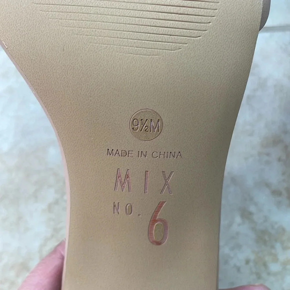 Mix No. 6 Braided Heeled Mules Women’s Size 9.5M Nude Slip-On Square Toe Sandals - Picture 9 of 11